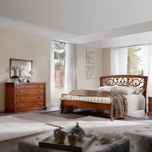 Specchiera classica legno tinta noce rettangolare 90x60x3 - Mobili 2G