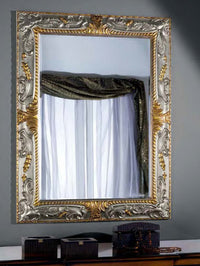 Specchiera in foglia argento con particolari mecca rettangolare misure: 96 x 126 x 5