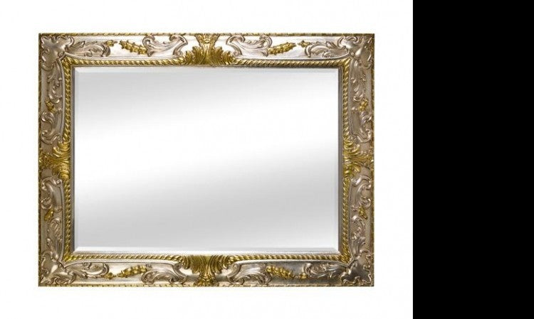 Specchiera in foglia argento con particolari mecca rettangolare misure: 96 x 126 x 5