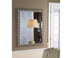 Specchiera in foglia argento rettangolare- misure: 69 x 89 x 3