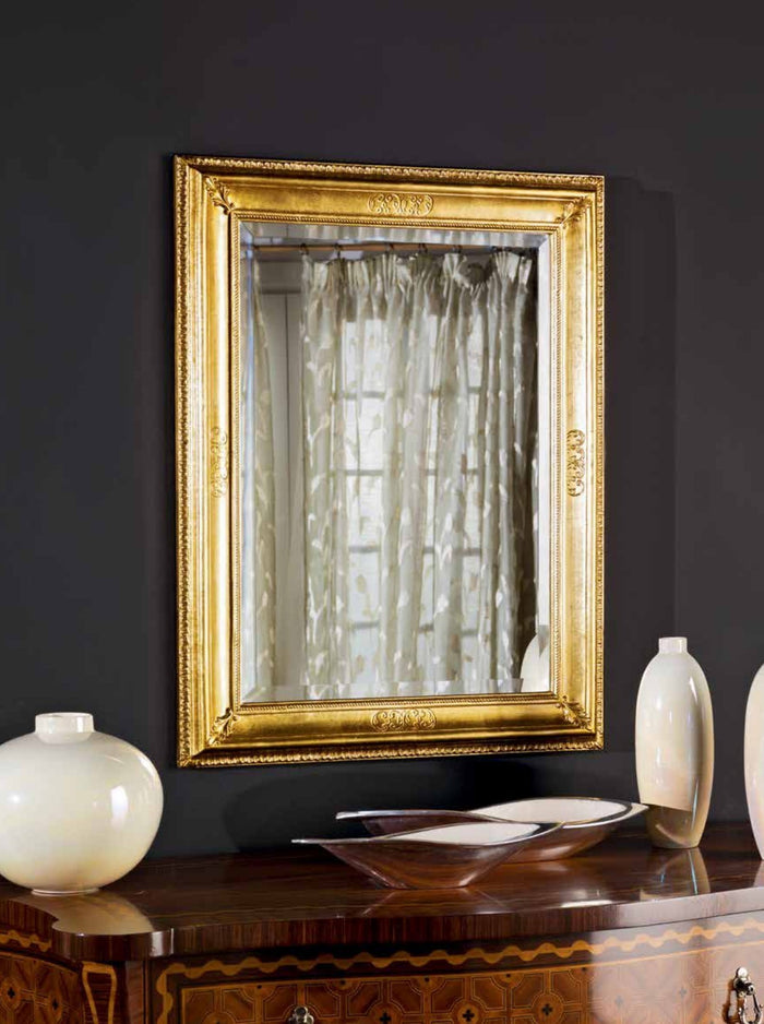 Specchiera in foglia oro rettangolare misure: 67 x 87 x 5