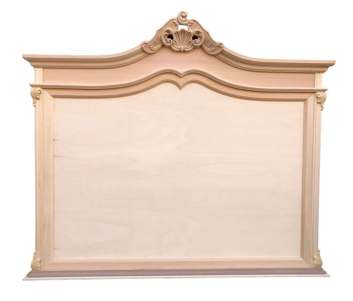 Specchio classico barocco legno grezzo 165x9x130 - Mobili 2G