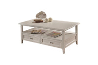 Tavolino 2 cassetti in legno classico bianco l.120 p.65 h.51