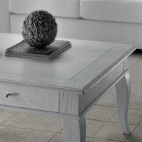 Tavolino 2 cassetti legno massello tinta noce l.120 p.80 h.48 - Mobili 2G