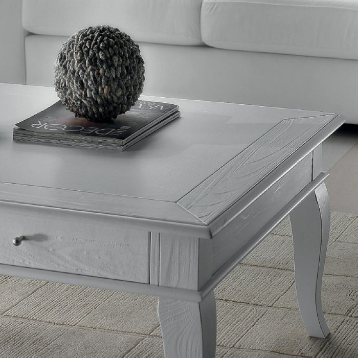 Tavolino 2 cassetti legno massello tinta noce l.120 p.80 h.48 - Mobili 2G