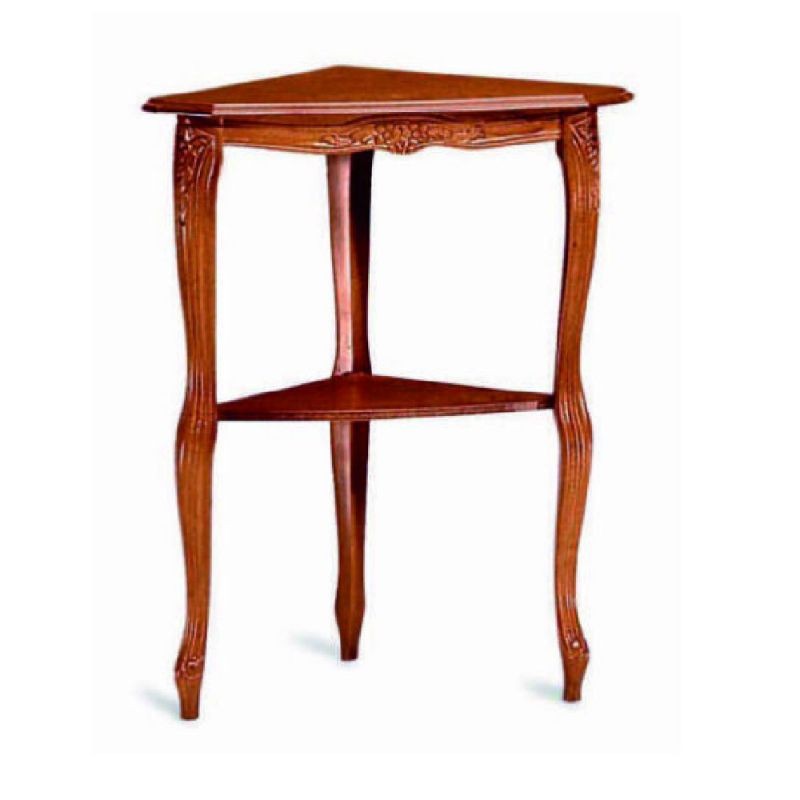 Tavolino ad angolo classico legno tinta noce 57x36x70 - Mobili 2G