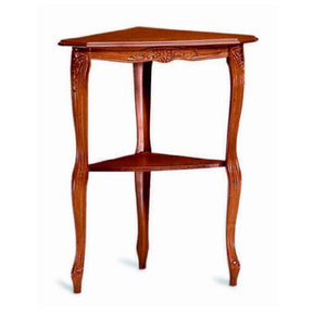 Tavolino ad angolo classico legno tinta noce 57x36x70 - Mobili 2G