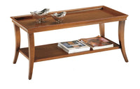 Tavolino arte povera sagomato in legno tinta noce l.100 p.50 h.45 - Mobili 2G