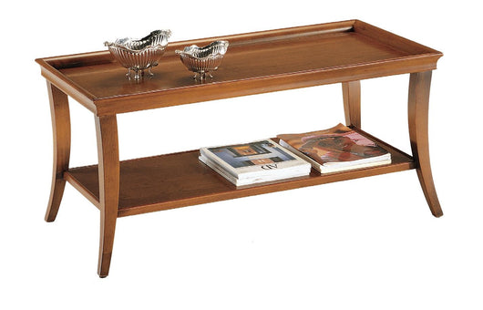 Tavolino arte povera sagomato in legno tinta noce l.100 p.50 h.45 - Mobili 2G