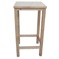 Tavolino bar alto quadrato legno abete grezzo 55x55x105 - Mobili 2G