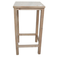 Tavolino bar alto quadrato legno abete grezzo 55x55x105 - Mobili 2G