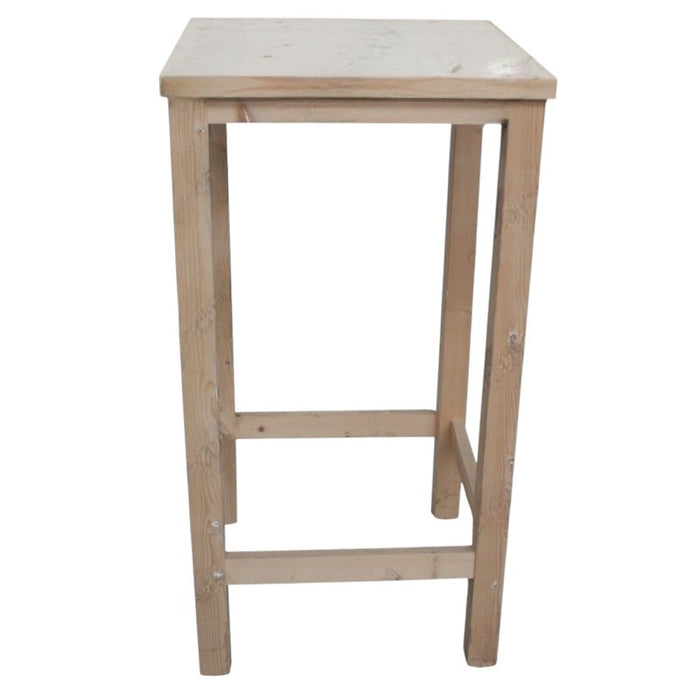 Tavolino bar alto quadrato legno abete grezzo 55x55x105 - Mobili 2G
