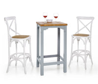 Tavolino bar alto quadrato legno abete grezzo 55x55x105 - Mobili 2G