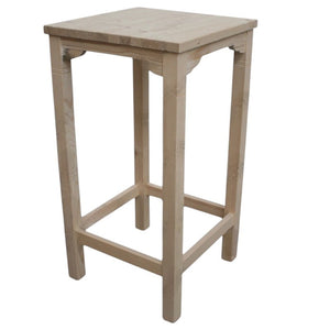 Tavolino bar alto quadrato legno abete grezzo 55x55x105 - Mobili 2G