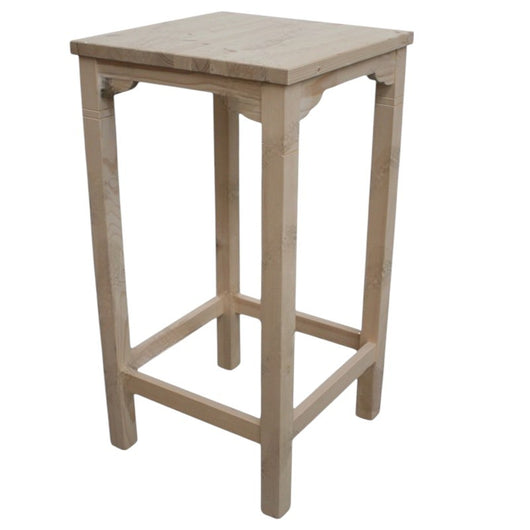 Tavolino bar alto quadrato legno abete grezzo 55x55x105 - Mobili 2G