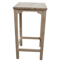 Tavolino bar alto quadrato legno abete grezzo 55x55x105 - Mobili 2G