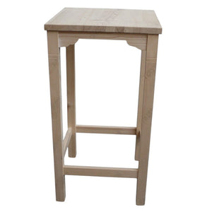 Tavolino bar alto quadrato legno abete grezzo 55x55x105 - Mobili 2G