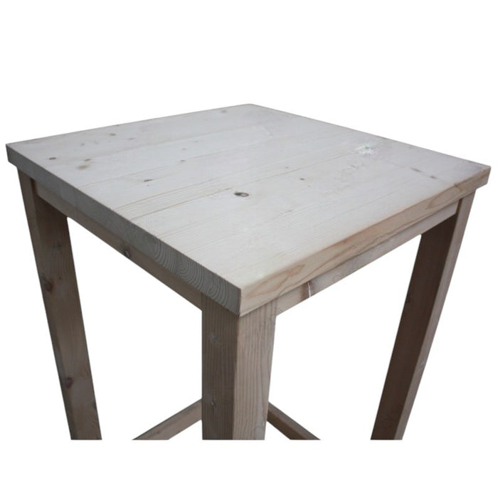 Tavolino bar alto quadrato legno abete grezzo 55x55x105 - Mobili 2G