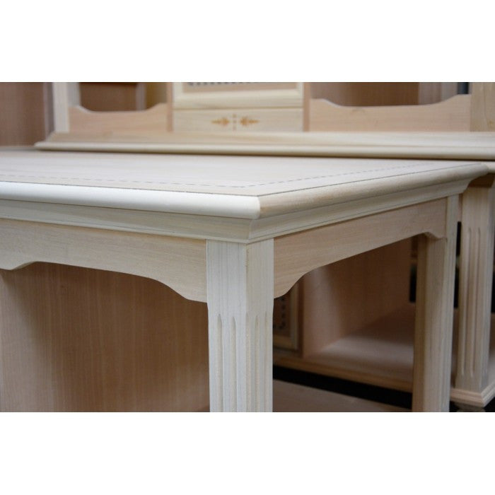 Tavolino classico 2 cassetti in legno grezzo l.115 p.65 h.55 - Mobili 2G