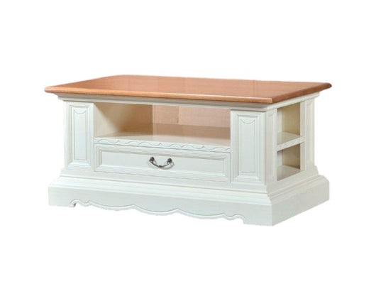 Tavolino classico shabby legno bianco noce grano 125x75x60