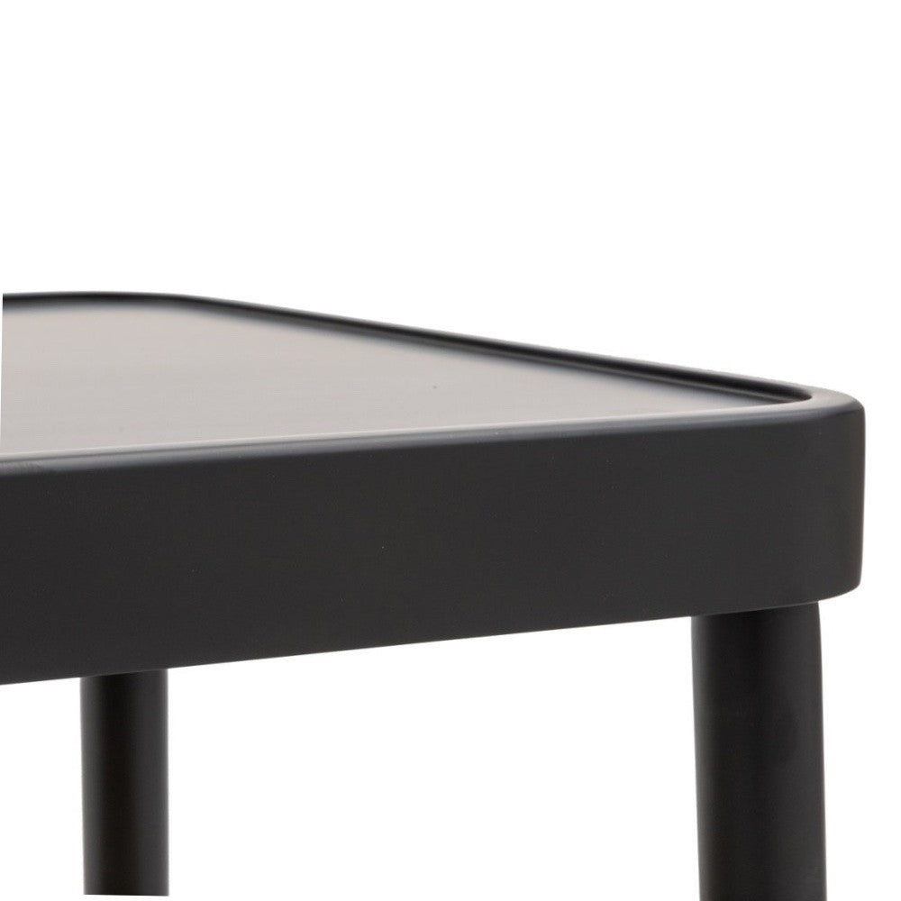 Tavolino contemporaneo legno paglia nero shabby 100x50x43 - Mobili 2G