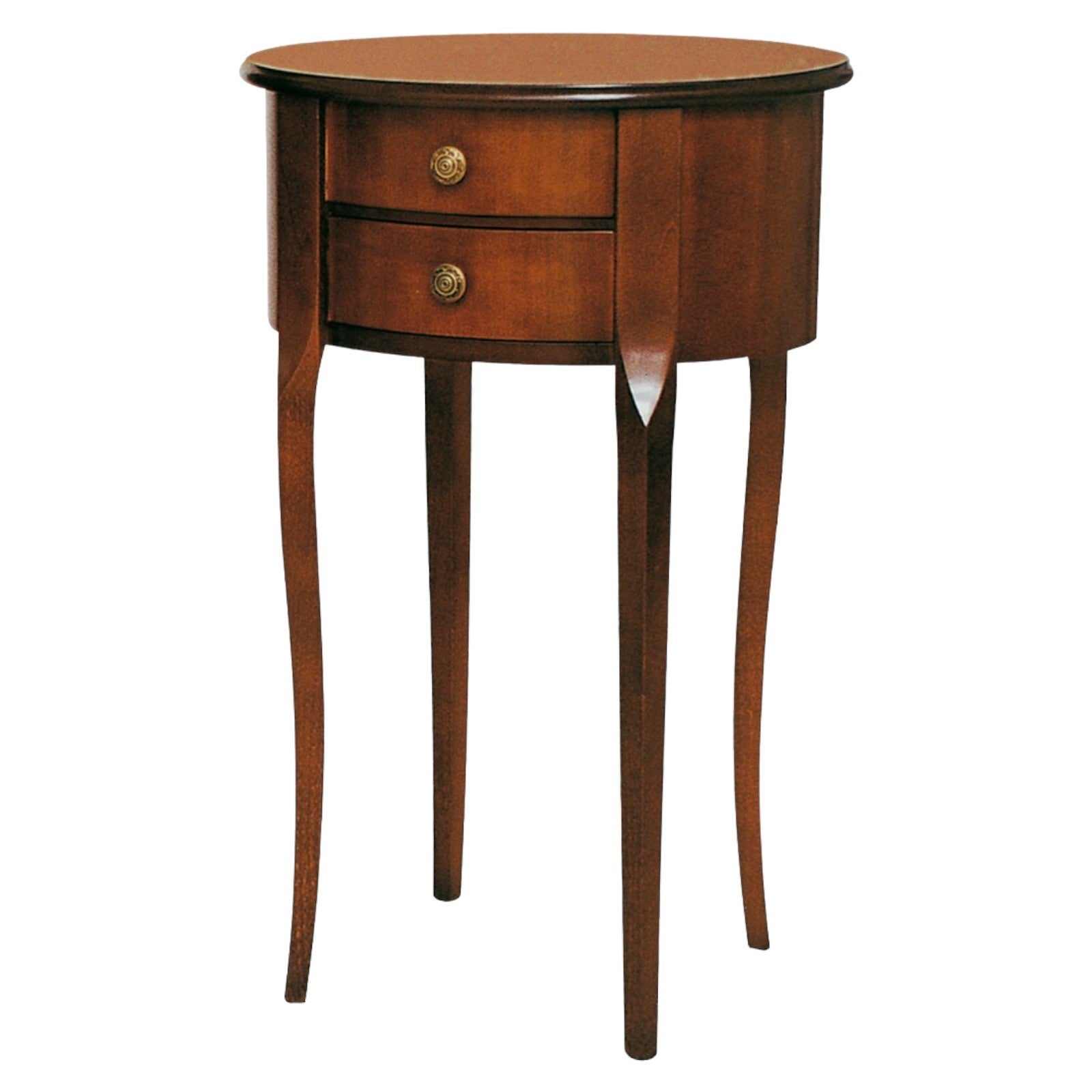 Tavolino fagiolo ovale classico in legno tinta noce 42x34x66 - Mobili 2G