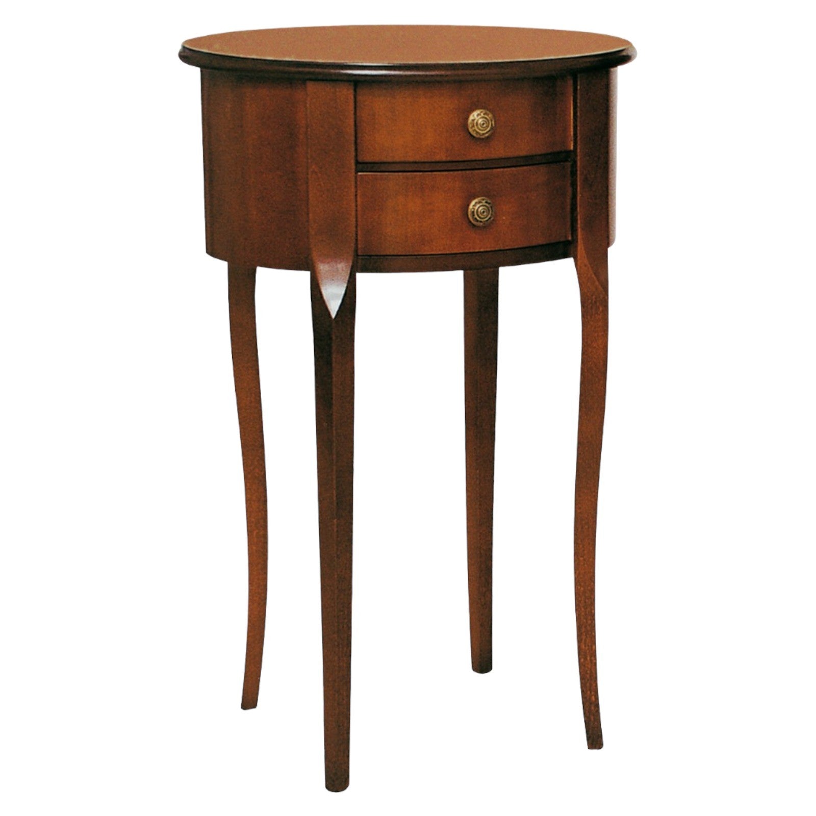 Tavolino fagiolo ovale classico in legno tinta noce 42x34x66 - Mobili 2G