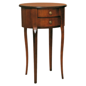 Tavolino fagiolo ovale classico in legno tinta noce 42x34x66 - Mobili 2G