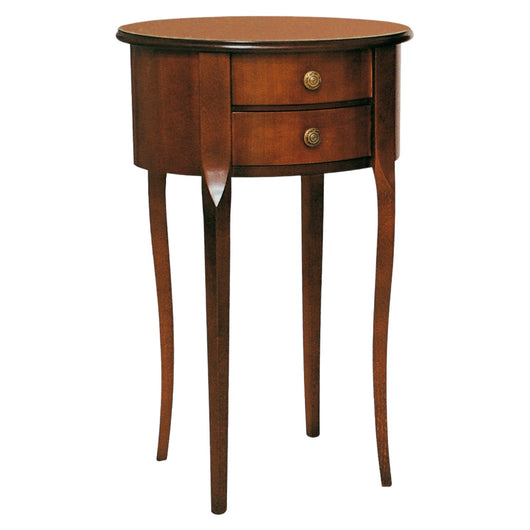 Tavolino fagiolo ovale classico in legno tinta noce 42x34x66 - Mobili 2G