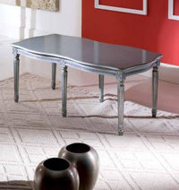 Tavolino laccato argento da salotto in legno con fregi - Mobili 2G