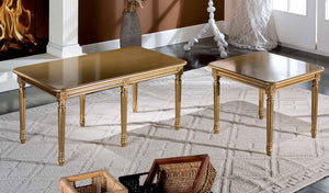 Tavolino laccato oro da salotto in legno con fregi - Mobili 2G