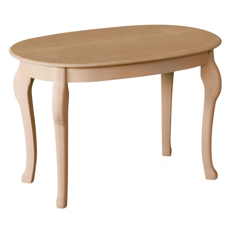 Tavolino ovale legno massello grezzo 70x45x45 - Mobili 2G
