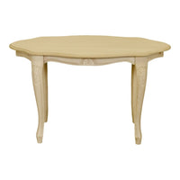 Tavolino ovale legno massello intagliato grezzo 74x46x46 - Mobili 2G