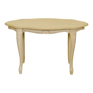 Tavolino ovale legno massello intagliato grezzo 74x46x46 - Mobili 2G