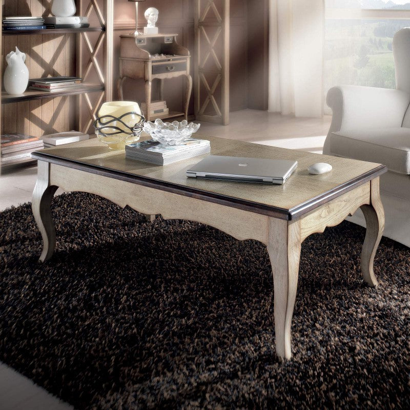 Tavolino piano rialzabile legno shabby 130x70x48 - Mobili 2G