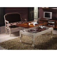 Tavolino piano rialzabile legno shabby 130x70x48 - Mobili 2G