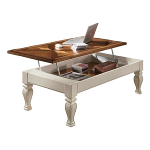 Tavolino piano rialzabile legno shabby 130x70x48 - Mobili 2G