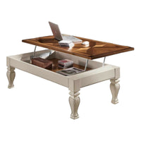 Tavolino piano rialzabile legno shabby 80x80x48 - Mobili 2G