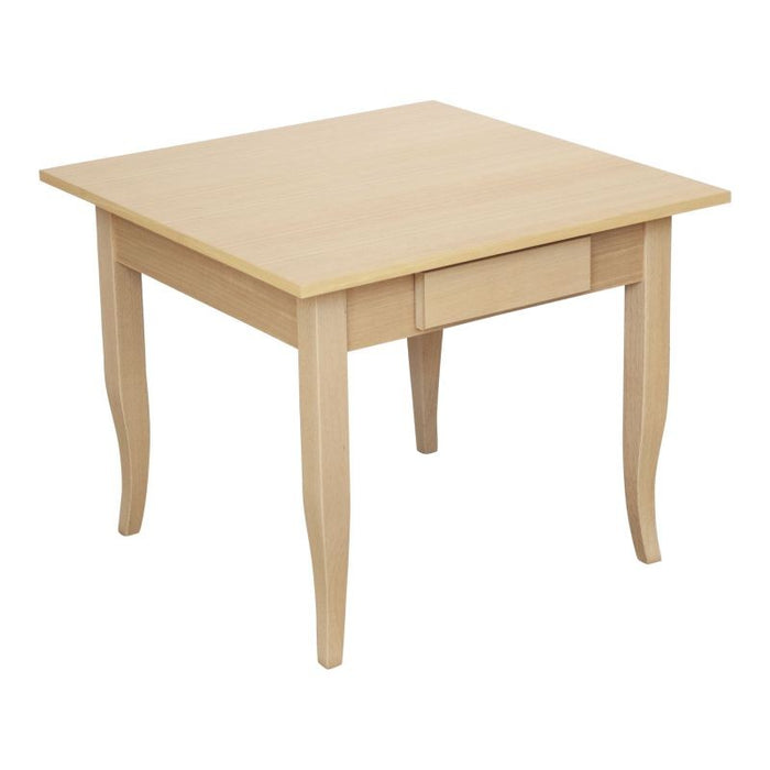 Tavolino quadrato 1 cassetto legno grezzo 50x50x45 - Mobili 2G