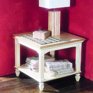 Tavolino quadrato classico in legno bicolore l.65 p.65 h.55 - Mobili 2G