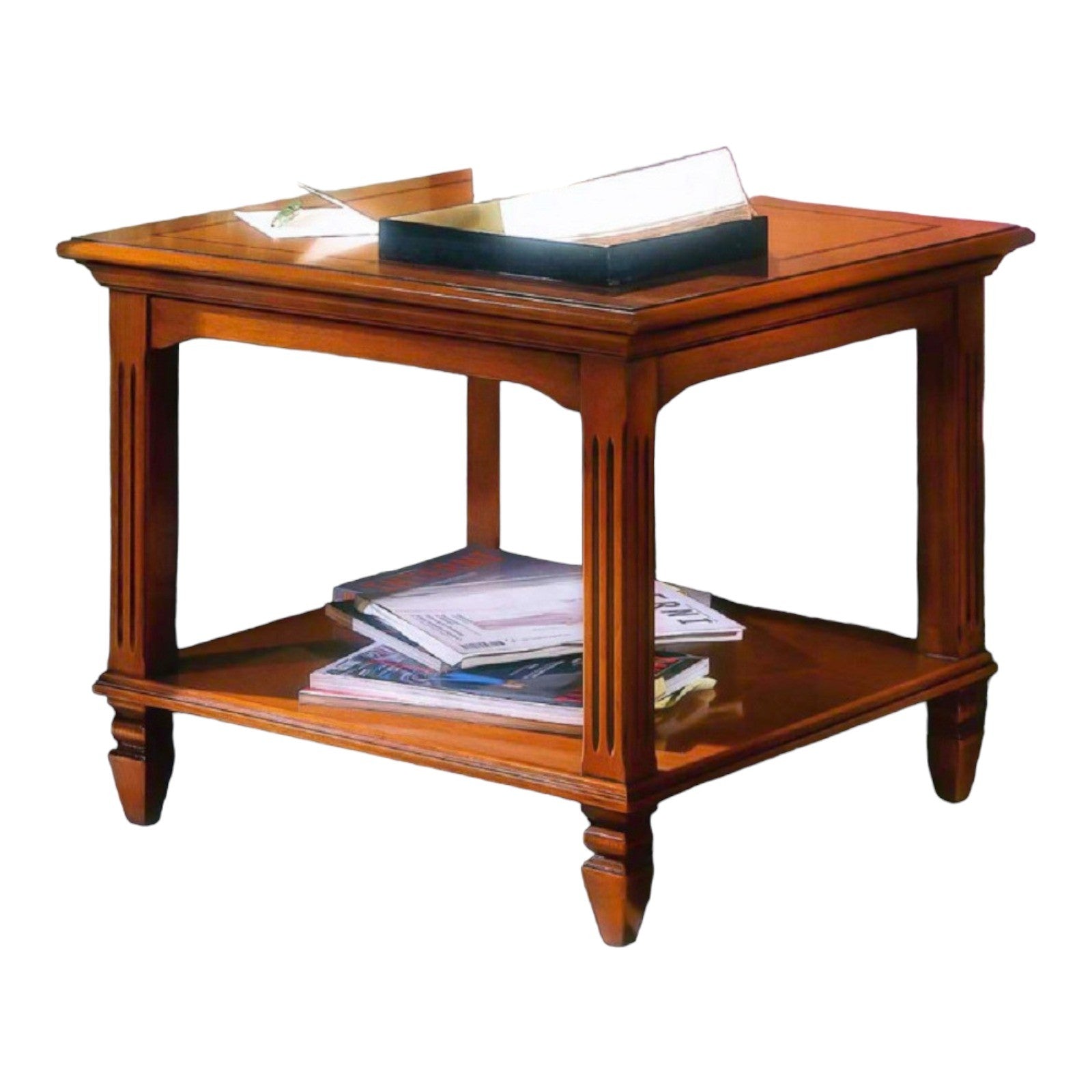 Tavolino quadrato classico in legno finitura bassano l.65 p.65 h.55 - Mobili 2G