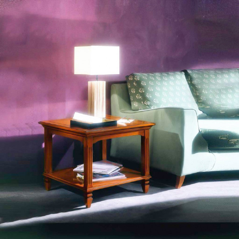 Tavolino quadrato classico in legno finitura bassano l.65 p.65 h.55 - Mobili 2G