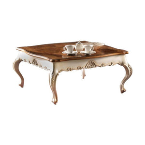 Tavolino quadrato classico legno intarsio shabby 104x104x48 - Mobili 2G