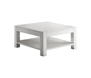 Tavolino quadrato in abete bianco spazzolato 80x80x40