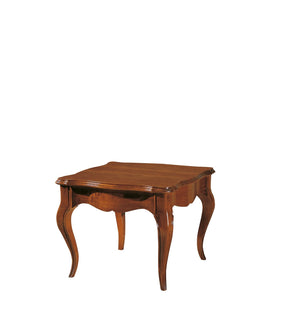 Tavolino quadrato in legno massello tinta noce l.65 p.65 h.49 - Mobili 2G