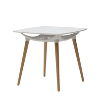 Tavolino quadrato moderno bianco e legno 80x80x73 - Mobili 2G