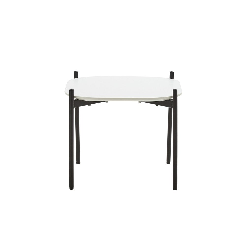 Tavolino quadrato moderno mdf polipropilene bianco nero 51x51x43,5 - Mobili 2G