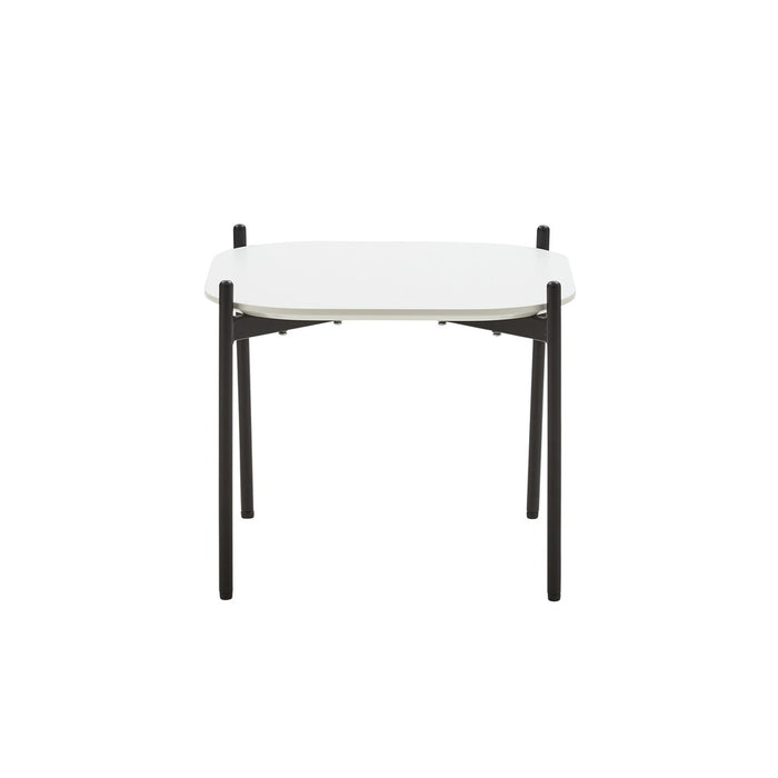 Tavolino quadrato moderno mdf polipropilene bianco nero 51x51x43,5 - Mobili 2G