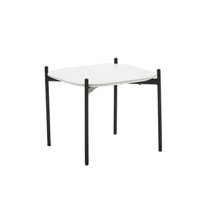 Tavolino quadrato moderno mdf polipropilene bianco nero 51x51x43,5 - Mobili 2G