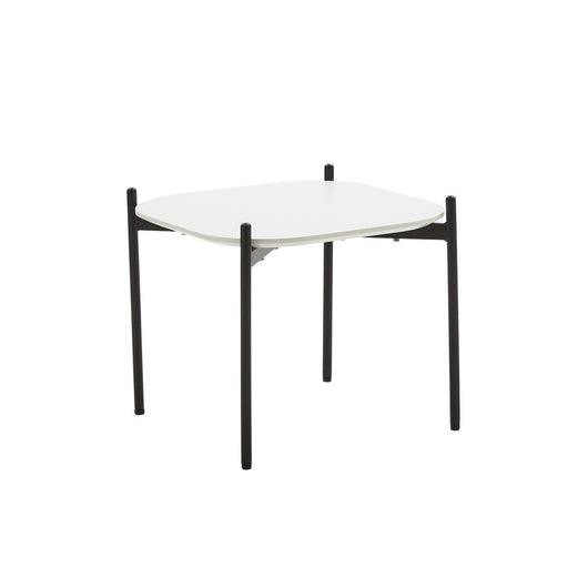 Tavolino quadrato moderno mdf polipropilene bianco nero 51x51x43,5 - Mobili 2G